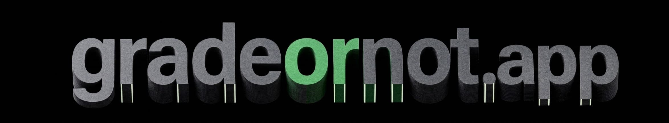 gradeornot.app cut from stacked layers of card